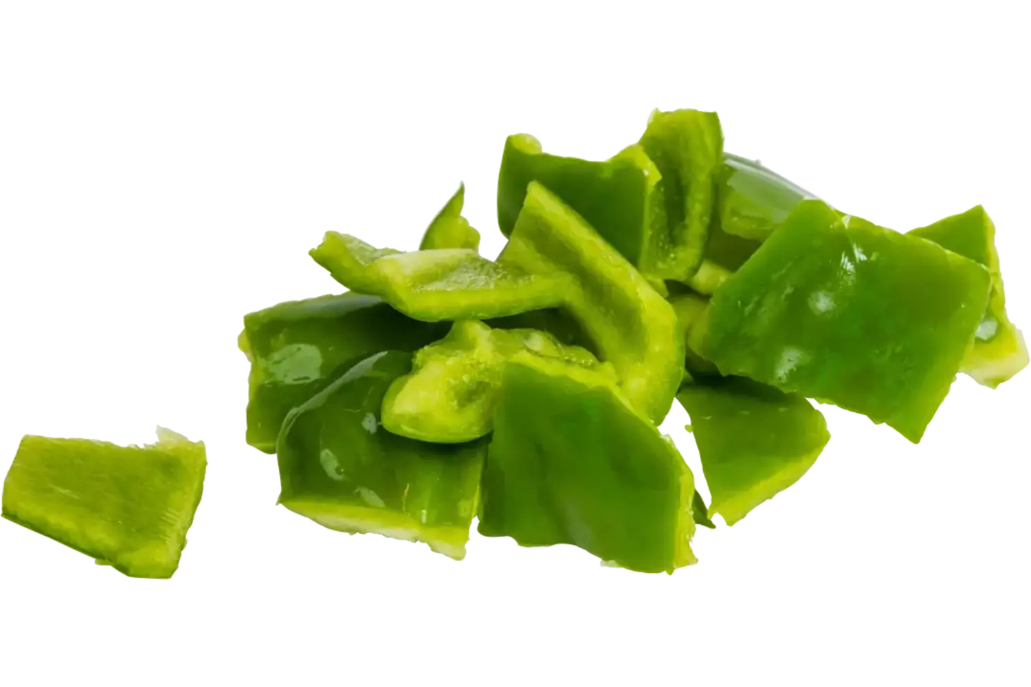 Paprika groen brunoise 30mm bak 1kg stuk 1